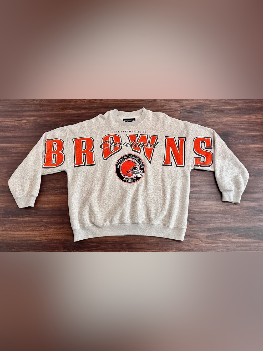 Abercrombie & Fitch Cleveland Browns Crewneck Sweatshirt - Gray & Orange